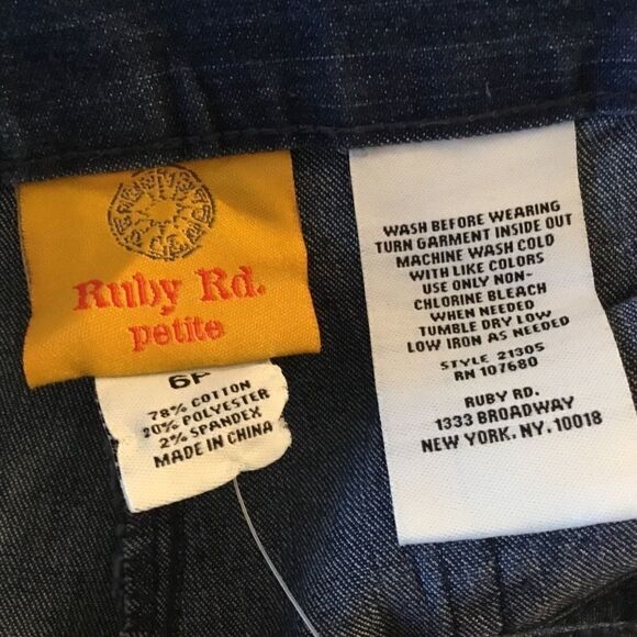 NWT. Ruby Rd Sz 6P Indigo Denim Jean - Picture 2 of 8